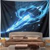 Glowing Blue Fantasy Sword Design Pattern Wall Hanging Tapestry Decorative Tapestry Home Decor for Bedroom and Living Room