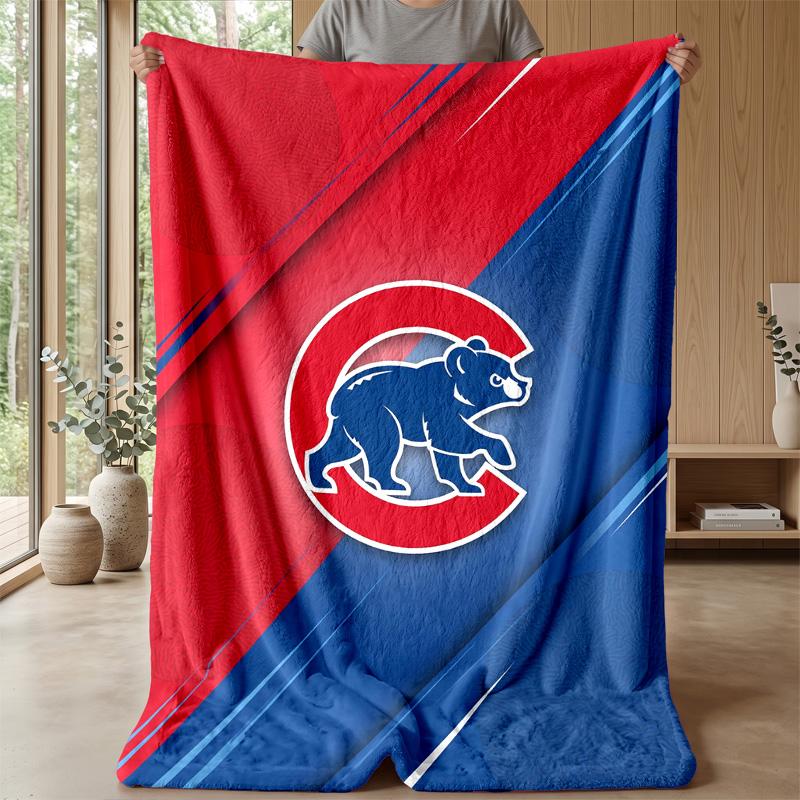 Chicago Cubs Flannel Fleece Blanket Cozy Warm Throw Blanket For Couch Bed Travel All Season Use