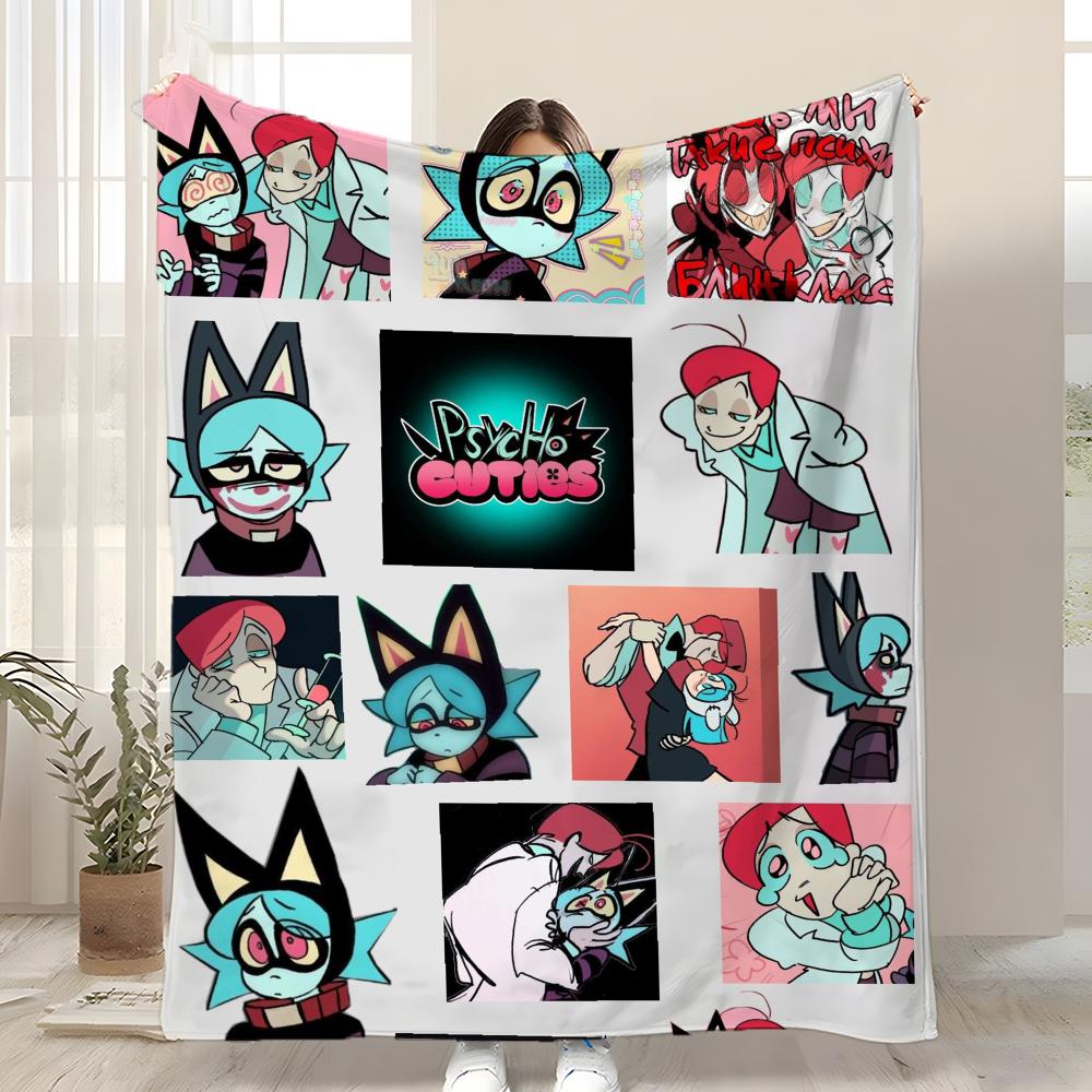 Anime P-Psychocuties Mimi Throw Kid-Friendly Flannel Throw Blanket Soft Warm Anti-Static Washable All Season
