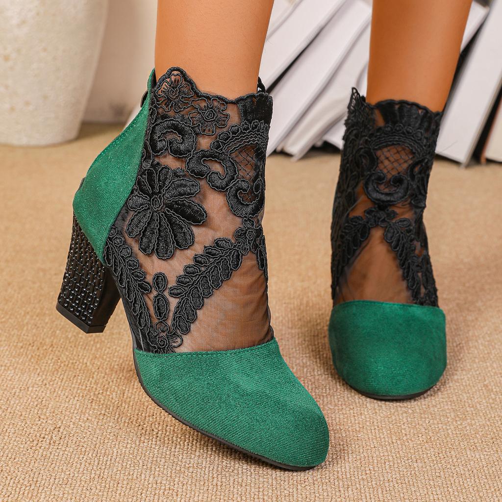 Мода Женская мода Кружевная обувь на каблуке Мода Женские римские сандалии Дышащая женская обувь Элегантные женские туфли-лодочки Новая сетчатая обувь Женская