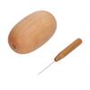 Darning Egg Pressure Relief Sturdy Wood Glossy Easy Grip Widely Used Socks Sewing Tools with Needle