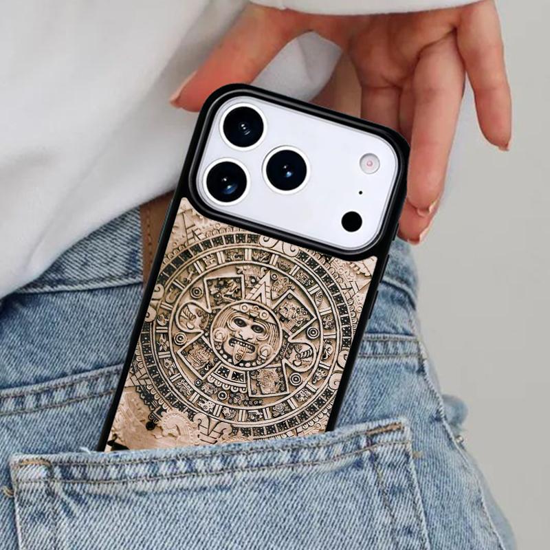Mayan Calendar Pattern Phone Case for iPhone 17ProMax 12 13 14 15 16e 17 Pro Max Plus Air Cover