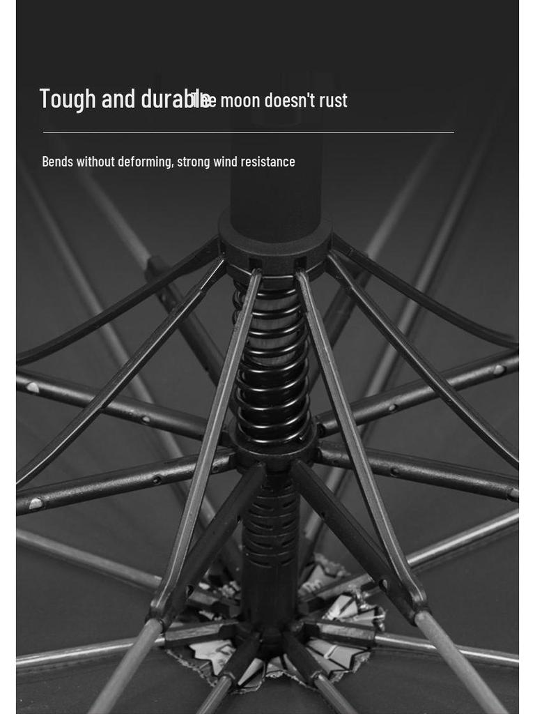 Мужской очень большой двухслойный зонт с длинной усиленной ручкой для двух или трех человек, штормоустойчивый и прочный.