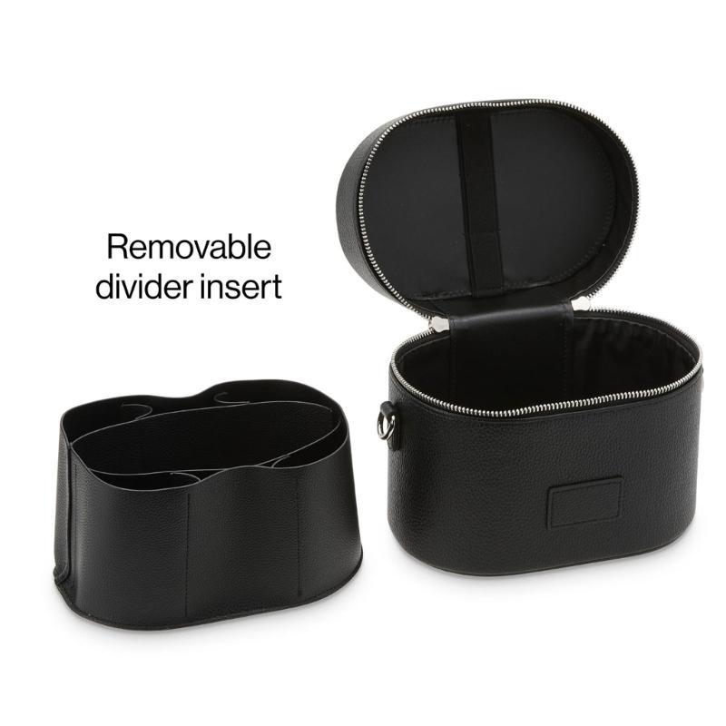 PU Leather Toiletry Organizer Bag Makeup Case with Carrying Handle And Zippered Cover Design for Cosmetic Storage Use