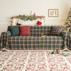 Christmas Plaid Couch Cover with Tassel Washable Sofa Covers Couch Furniture Protector Seat Slipcover Sofa Towel for Living Room