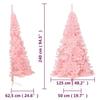 VidaXL Half Artificial Christmas Tree with Stand Pink 240 Cm PVC 344674