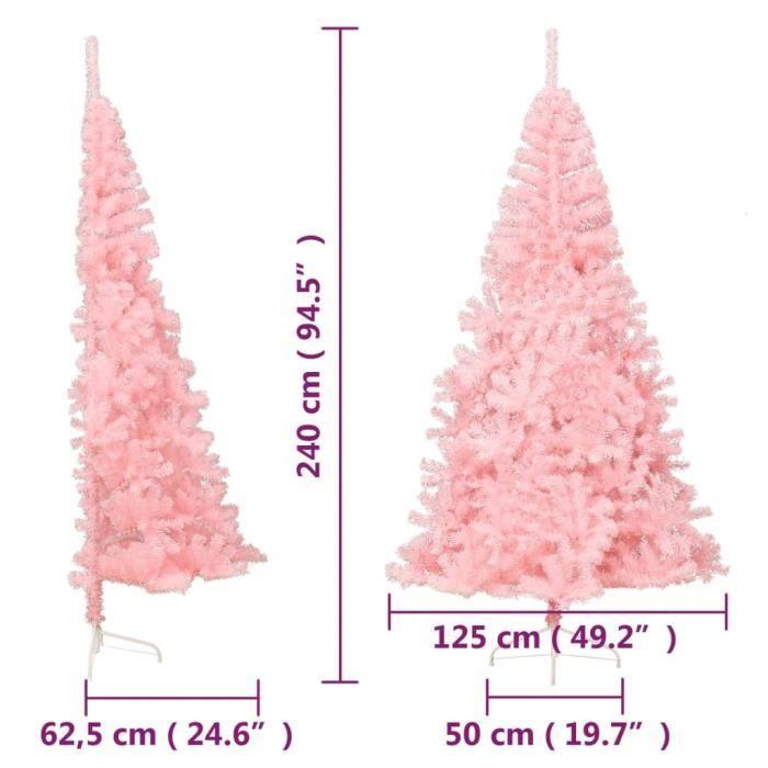 VidaXL Half Artificial Christmas Tree with Stand Pink 240 Cm PVC 344674