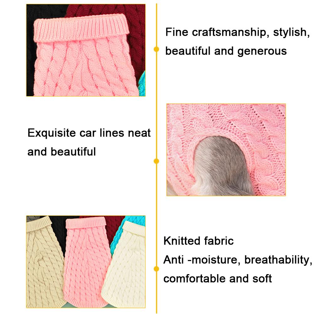 Pet Clothing Winter Warm Soft Sweaters for Small Medium Dogs Cats Comfortable Turtleneck Knitted Puppy Cat Sweater Vest Chihuahua Yorkie Coat Jacket