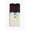 H M 5 Piece Regular FiT T sHirT seT creaM ligHT Grey foresT Green
