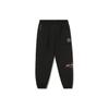 Мужские спортивные штаны Li Ning Wade Series с однотонным принтом букв, дышащие, на шнурке, черные AKQR093-1