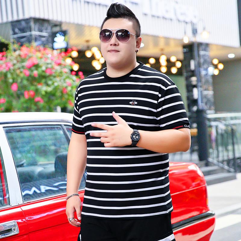 Модная брендовая футболка больших размеров с короткими рукавами и круглым вырезом для мальчиков, популярная летняя футболка с половиной рукавов Fat Guy Oversized