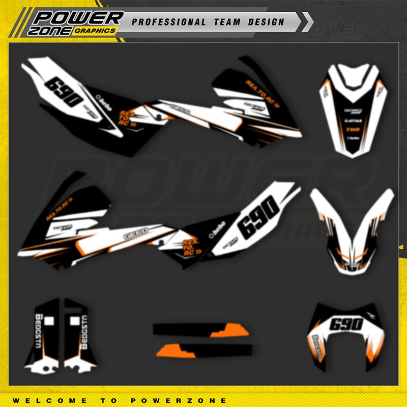 PowerZone for Custom Team Graphics Backgrounds Decals Stickers Kits For KTM 2008-2011 LC4 SMC 690 Motorcycle SUPERMOTO