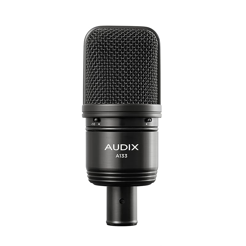 AUDIX A133 Конденсаторный микрофон с большой диафрагмой для записи инструментов, гитарных усилителей, оверхедов ударных и видеостриминга в студиях, с