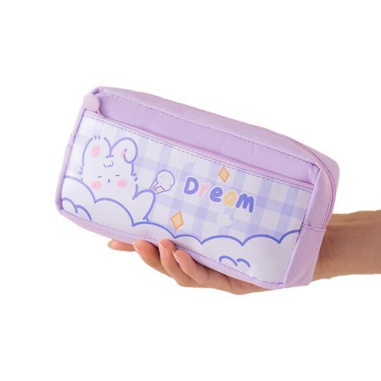 Пенал с мультяшным рисунком, сумка для ручек, прочная гладкая сумка на молнии для хранения канцелярских принадлежностей для студентов, школы