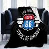 1PC Highway 66 pattern blanket, all season lightweight home office outdoor nap multifunctional blanket
