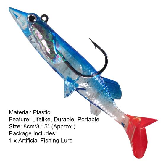 MUQZI Легкая рыболовная приманка с имитацией рыбы в синем и красном цвете