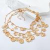 Vintage Pendant Layer Women Multi Stacked Geometric Circular Pendant Coin Necklace
