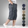 Men's Multi-Pocket Loose Fit Cropped Overalls - Mid-Length Lightweight Outdoor Casual Shorts