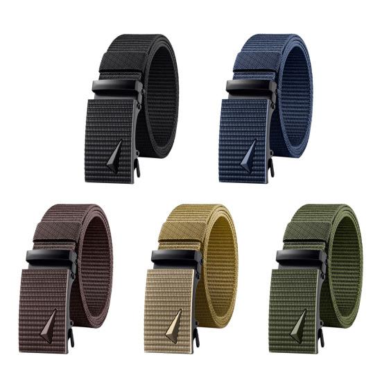 Men Belt with Square Bead Pyramid Decoration Iron Buckle Adjustable Design Jeans Belt Fashion Accessories