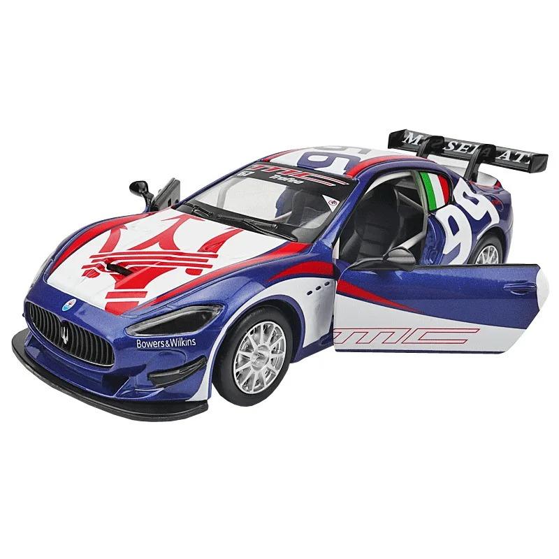 1/32 Maserati GranTurismo MC GT4 Модель легкосплавного автомобиля с инерционным механизмом, звуком и светом, детская подарочная коллекция, литая игрушечная модель