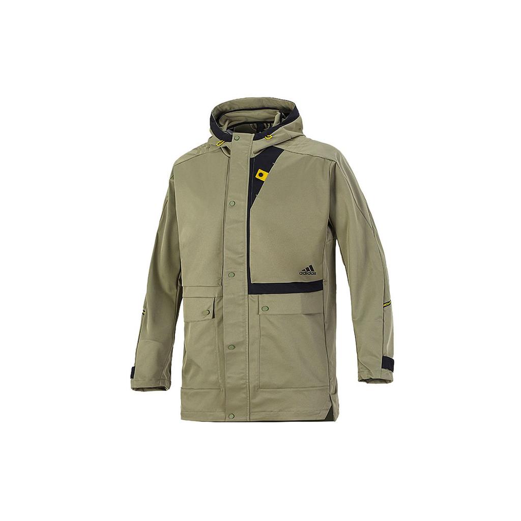 Adidas Multi-Pocket Hooded Jacket Men Outerwear Green H40229