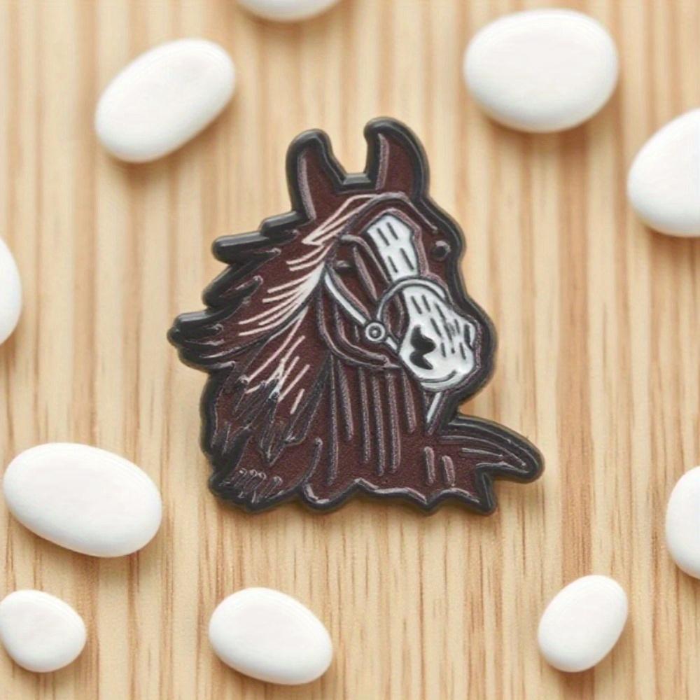 Unique and Creative Alloy Horse Head Cartoon Badge Brooch for Women, Elegant Scarf Clip, Lapel Pin Set