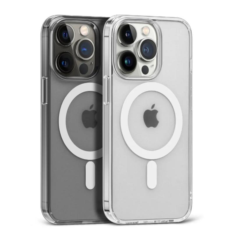 Магнитный Оригинальный Прозрачный Чехол Для iPhone 17 16 15 14 Plus 13 12 mini 11 Pro Max 16E 17E Funda Для Magsafe Прозрачная Крышка
