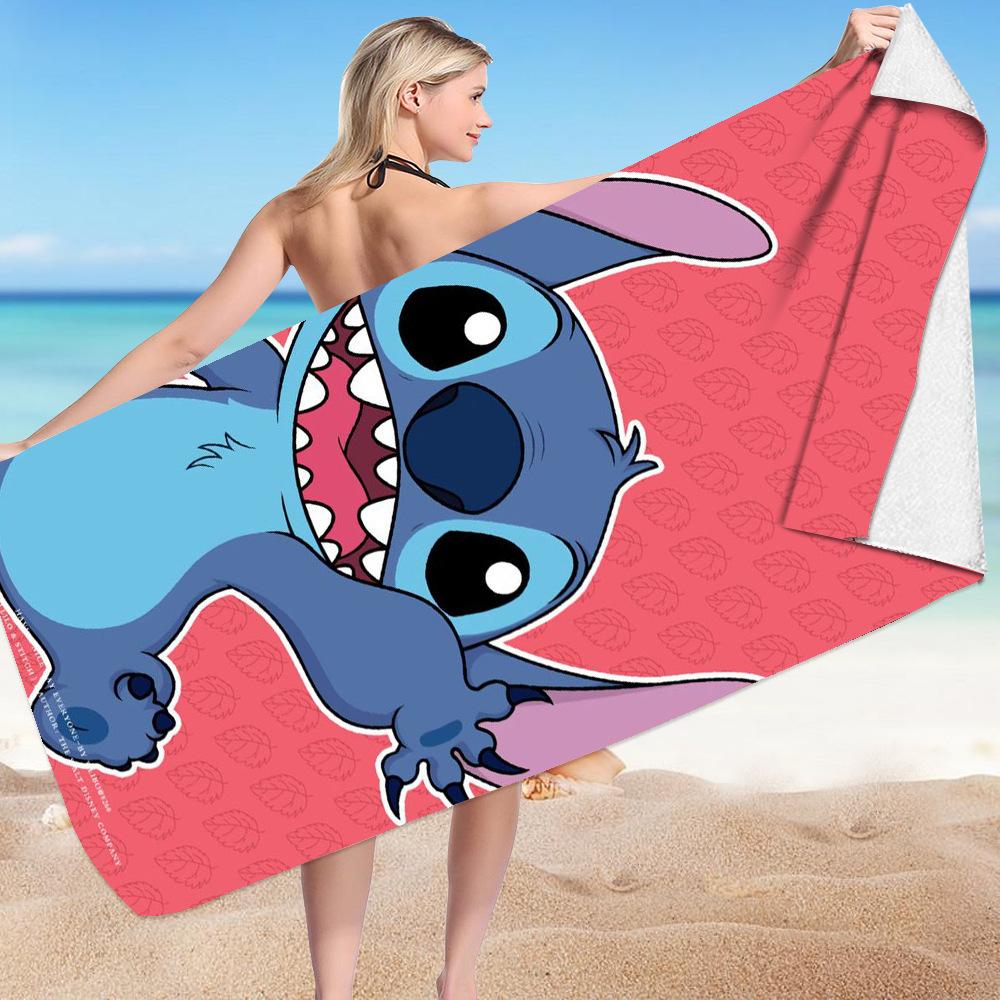 Stitch Zai Animation Beach Towel Microfiber Double-Sided Fleece Beach Towel Bath Towel Variety Square Towel Beach Towel