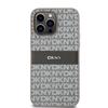 Dkny Кожаный чехол с монохромной полоской и металлическим логотипом для iPhone 14 Pro Max - бежевый