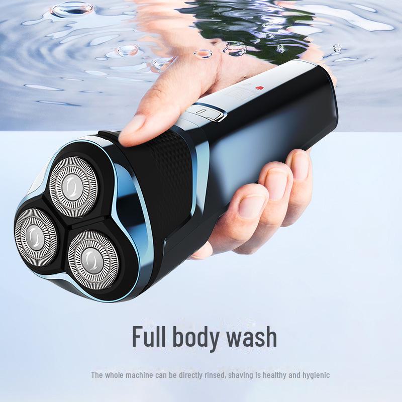 Fanke Men's Three-Blade Electric Rotary Shaver, Fully Washable