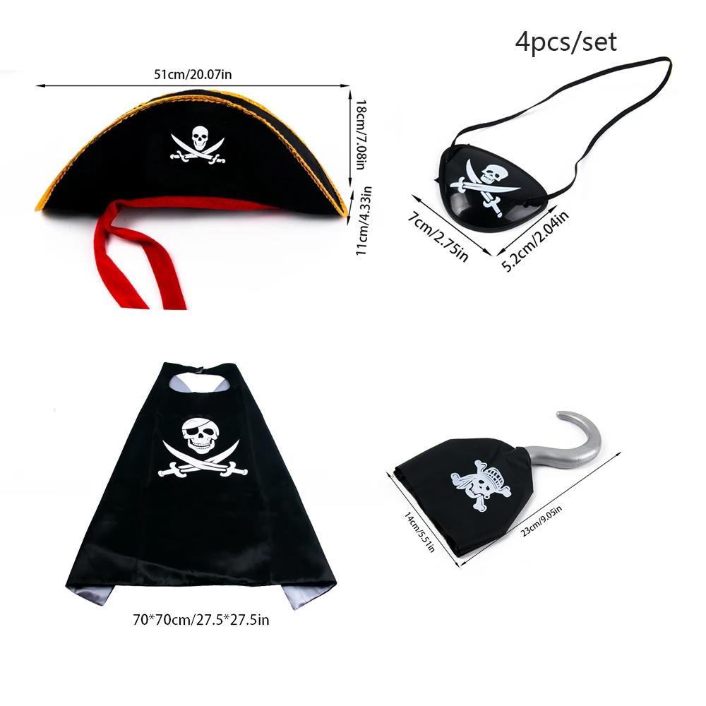 Набор одноразовой посуды в пиратском стиле с картой сокровищ, пиратским кораблем, узором черепа, бумажной тарелкой, чашкой, салфеткой для вечеринки по случаю дня рождения