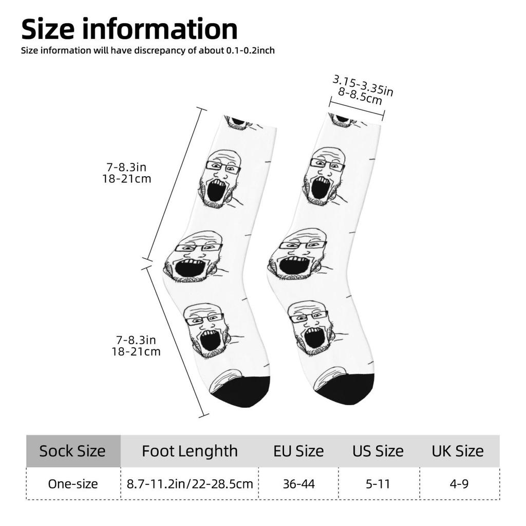 Улыбающиеся Полезные Вояк Сояк Чулки Смешной Мем Графический Элегантные Носки Весна Противоскользящие Носки Мужские Альпинистские Средние Мягкие Носки
