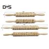 Rolling Pin Labor-saving Wood Flower Pattern Embossing Baking Roller