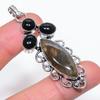 Natural Labradorite, Onyx 925 Sterling Silver Jewelry Pendant 2.56" v7U48