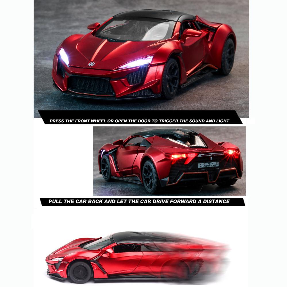 1:32 масштаба Lykan Hypersport, сплав, откидная модель автомобиля, литая под давлением модель, декоративные, мини-транспортные средства, игрушки для детей, парней и молодых людей, подарок