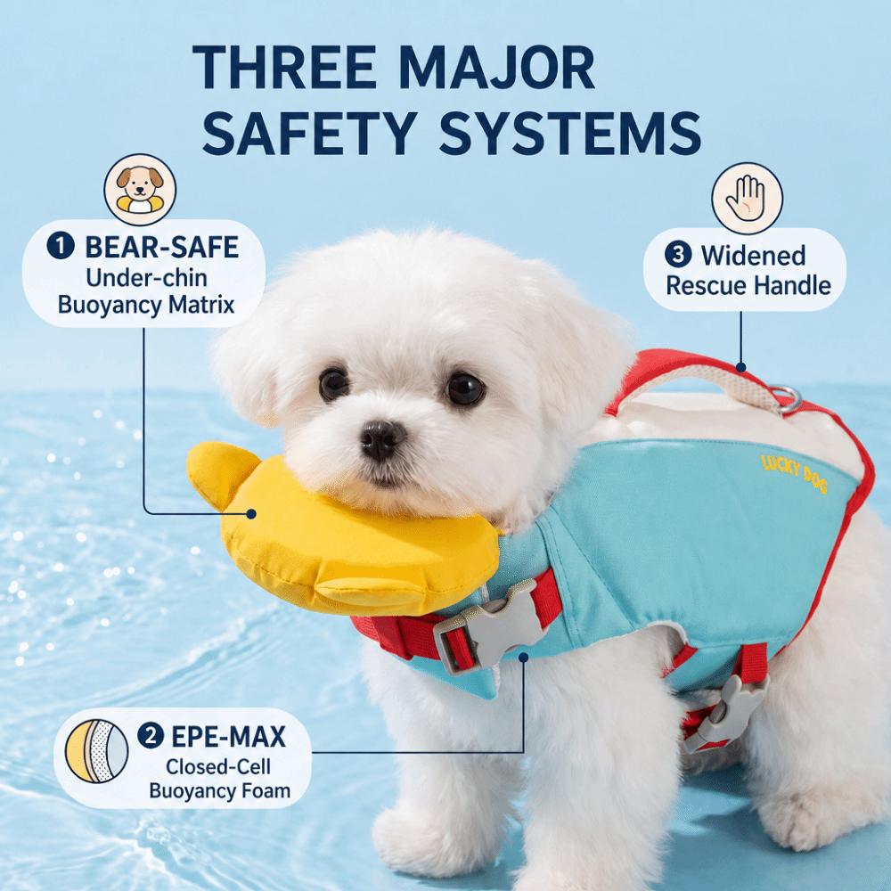 Adjustable Dog Swimming Vest Waterproof Strong Buoyancy Dog Life Jacket Quick-drying Breathable Pet Swimsuit For Pet 2-27kg