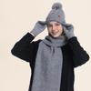 3 Pcs/Set Unisex Winter Beanie Scarf Gloves Set Thick Knitted Warm Cap Gloves