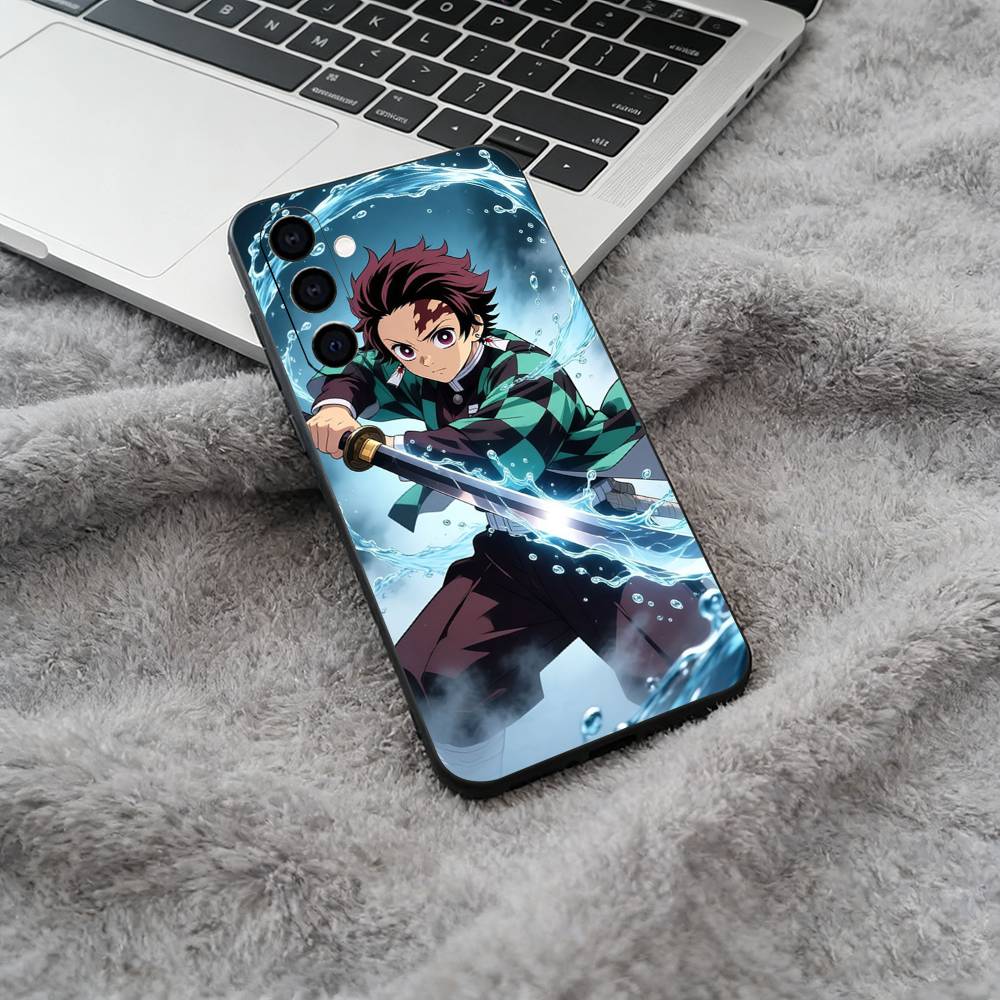 D-S-Demon Slaye Soft Silicone phone Case for Samsung Galaxy A73/A71/A72/A70/A53/A52/A51 - Black