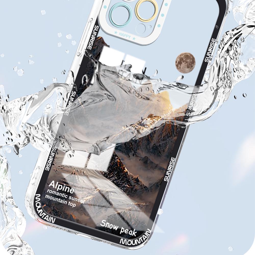 Shockproof Cartoon Painted Pattern Crystal Phone Case Transparent Soft Full Cover Camera Protection Cover for IPhone Samsung Redmi OPPO Realme Vivo