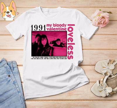 Винтажная футболка My Bloody Valentine Loveless, натуральная, белая, размеры S-4XL, GO215, унисекс
