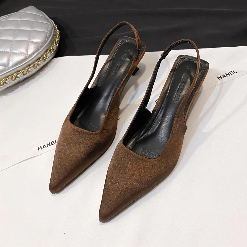 2025 Летние Сандалии Женские Модные Туфли-лодочки с Открытым Носком на Высоком Каблуке Элегантные Вечерние Сандалии Стриптизерши