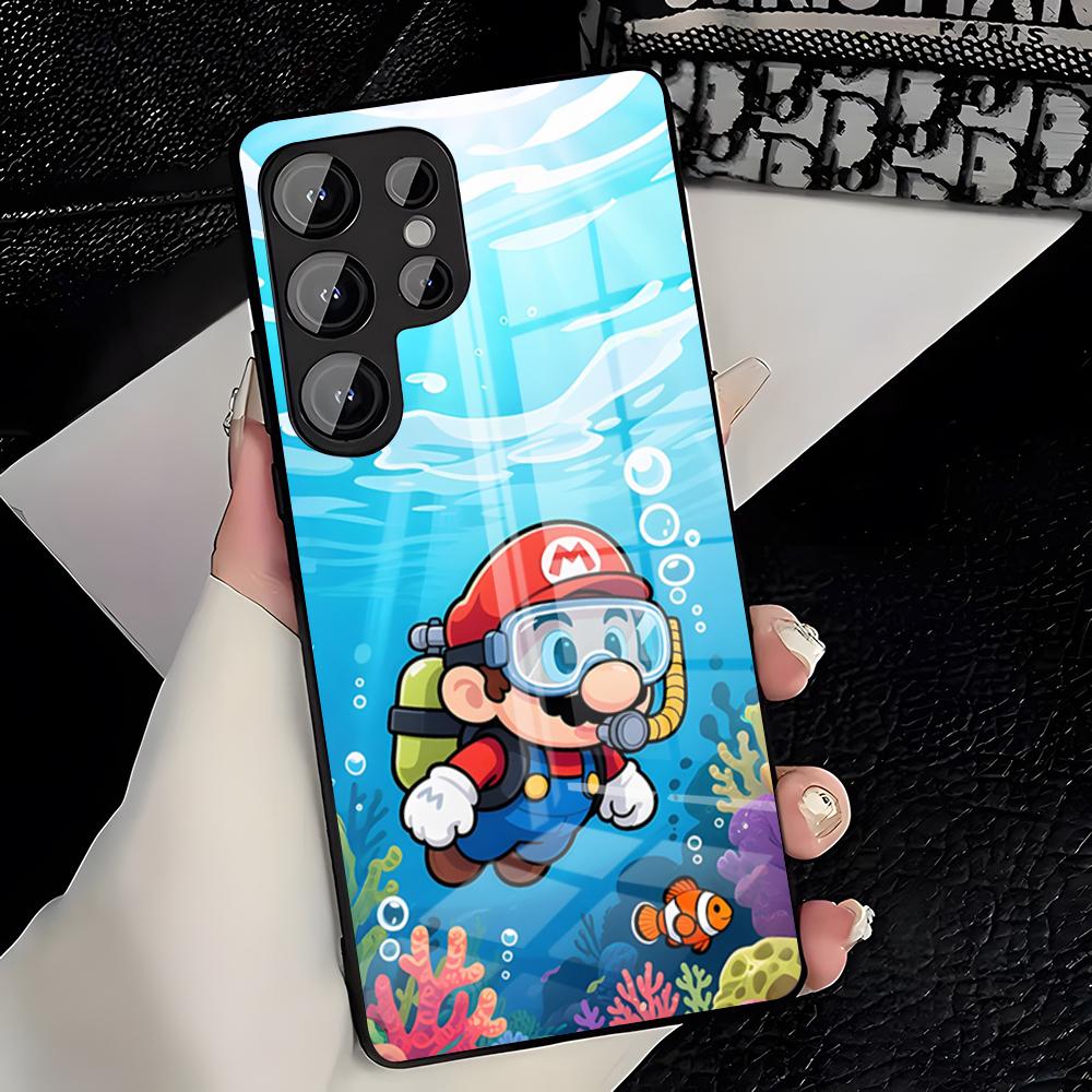 Game Super Mario Phone Case For Samsung S26 S25 Plus S20 S20 Plus S22 Ultra S23 FE S21 Plus S21 Ultra Glass Cover