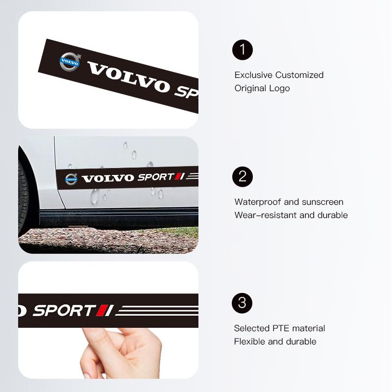 AABBM1 Creative Car Emblem Decals Auto Body Side DIY Styling Waterproof Stickers For Volvo V60 V40 XC90 S60 C30 XC60 Auto Accessories