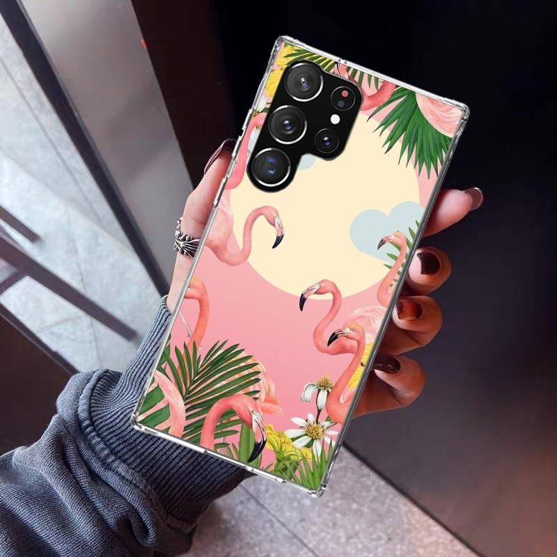 Pink Red Flamingo Phone Case For Samsung Galaxy S23 S24 S25 Edge S26 Ultra S22 + S21 Plus S20 FE Cover Silicone Print Shell Gala