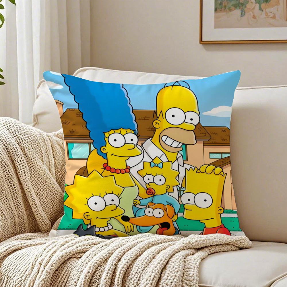animation humorous TThe SSimpsons Cushion Cover Pillowcase Antidustmite living Room Sofa Decor Cushion Room