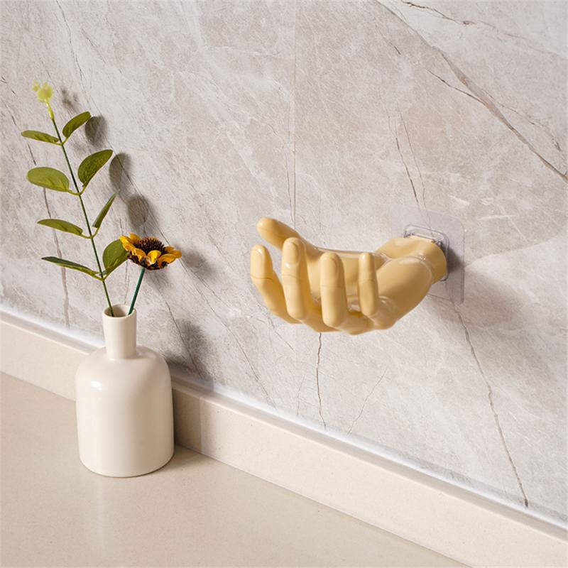 Wall Hook Practical Trace-less Resin Hand Shape Hook Key/pack /headphone Storage Hanger Livingroom Bathroom Supplies