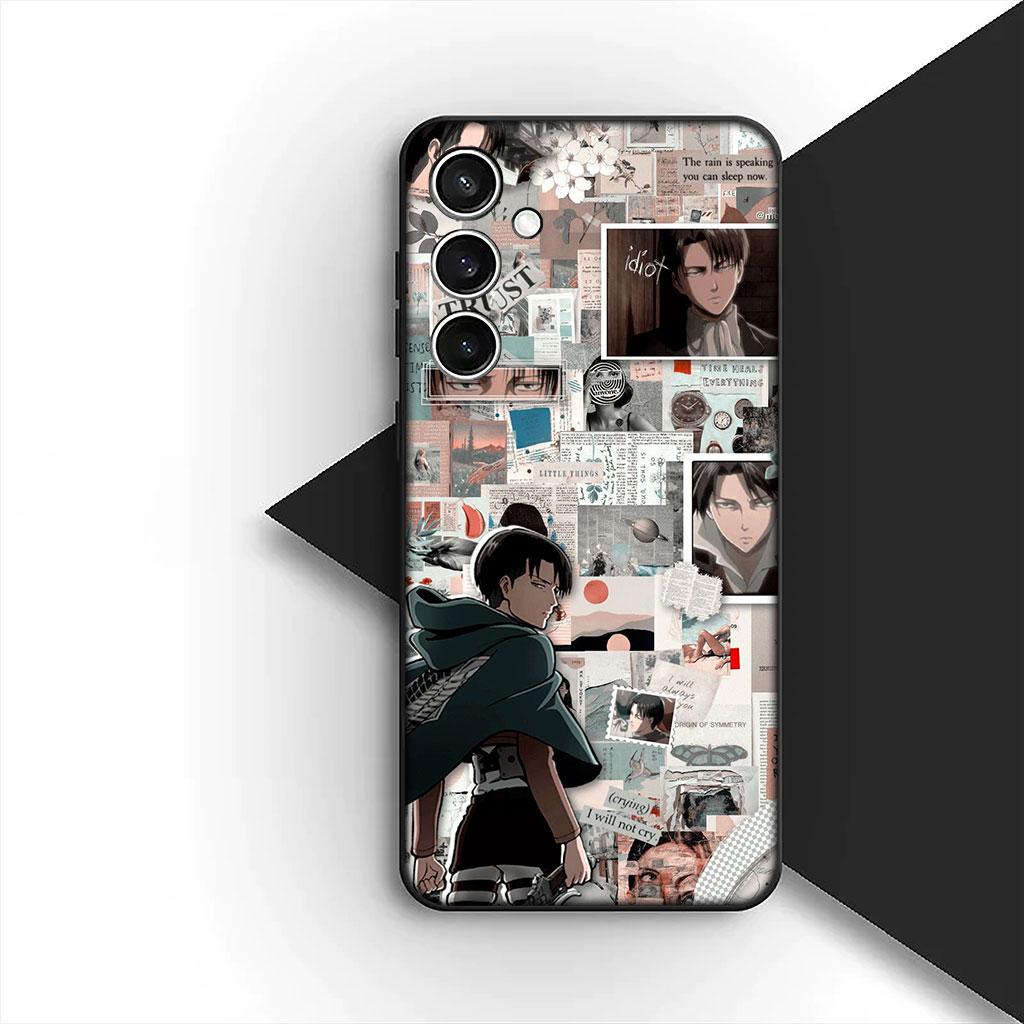 Чехол для телефона Samsung Galaxy S22 S21 S20 FE Ultra Plus A07 A17 A15 A16 A25 A57 A37 Чехол Комиксы Атака титанов Леви Эрен