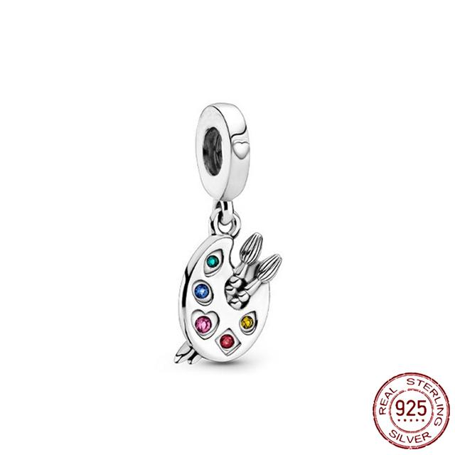 925 Sterling Silver Green Series Flower Tree Apple Pendant Diy Fine Beads Fit Original Fashion Charms Bracelet Women Jewelry