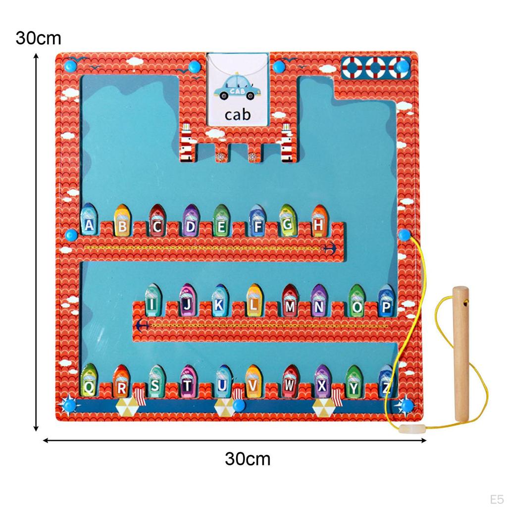 Магнитный алфавитный лабиринт дошкольный буквенный пазл для детей 3, 4, 5 лет, самолет