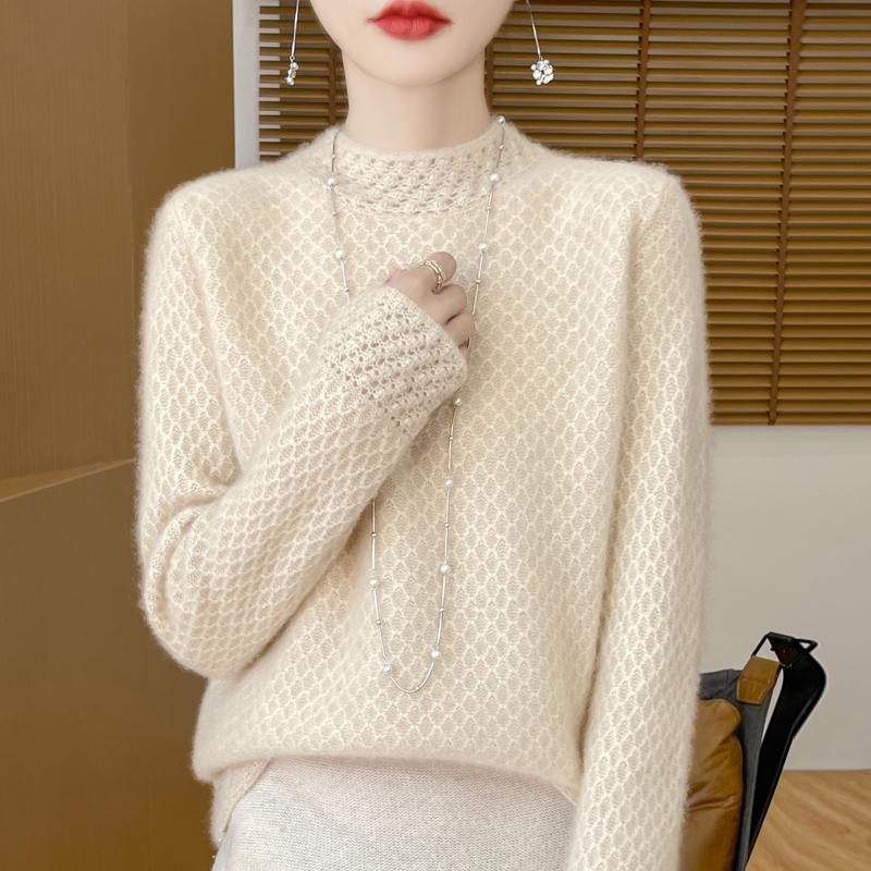 Женский кашемировый свитер Qinghe Cashmere 30% кашемир 70% шерсть Осень и Зима Пуловер Теплый и Модный